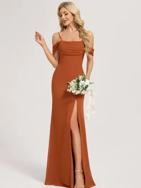 Corin Off the Shoulder Chiffon Dress